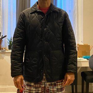 Banana Republic Factory Quilted Water Resistant Jacket Black Mens Medium M 38 40